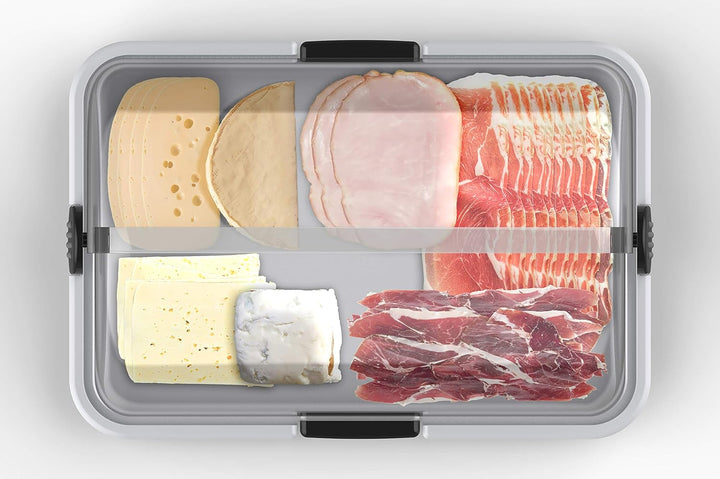 BIESSE Classica Mehrzweck-Brotkasten Doppelt, Polypropylen, Silberfarben/Weiss, 44,2 x 31 x 40,5 cm