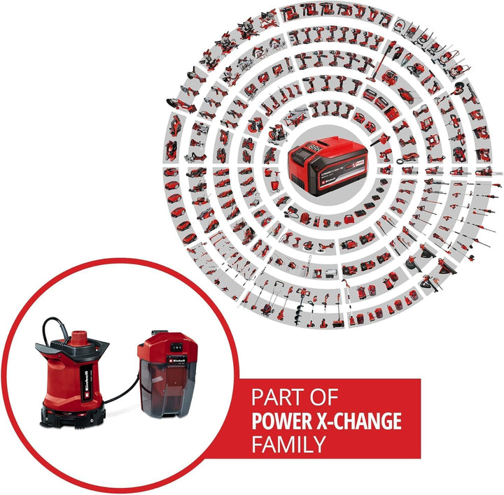 Einhell Akku-Schmutzwasserpumpe GE-DP 18/25 LL Li-Solo Power X-Change (18 V, 7.000 L/h Fördermenge,