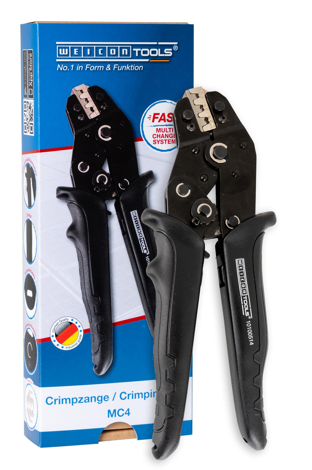 WEICON TOOLS Crimpzange MC4,Zange für Solarstecker 2,5/4 / 6 mm², Solar-Crimpzange, schwarz