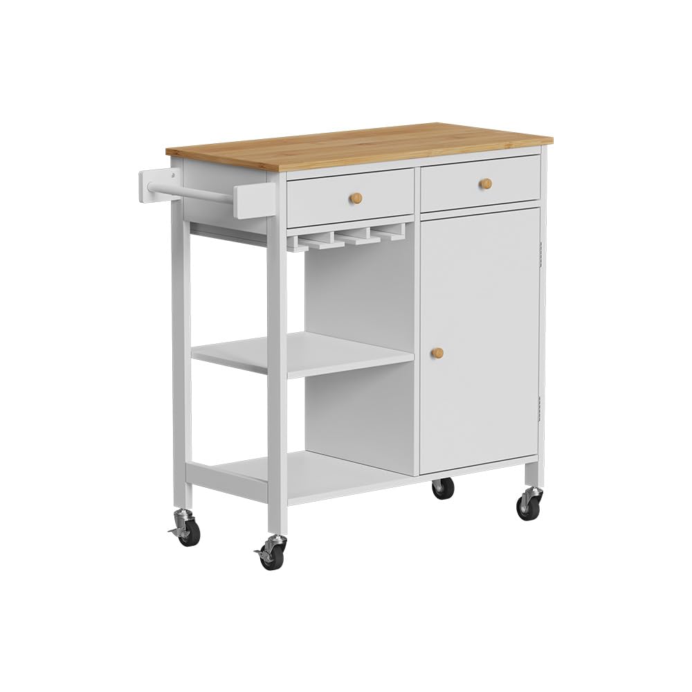 Vicco Küchenwagen Trayz, Weiss, 89 x 87 cm mit Rollen