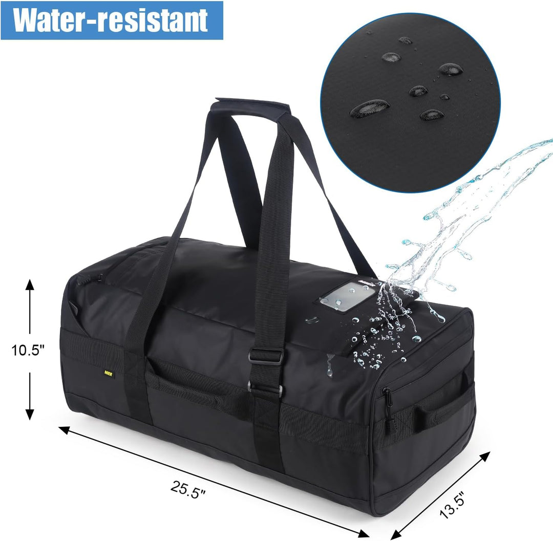 MIER Sporttasche Herren Wasserresistente Reisetasche 60L gross Heavy Duty Convertible Sportrucksack