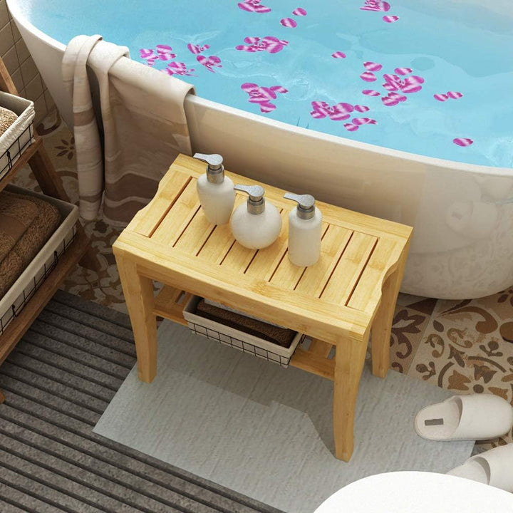 DlandHome Badhocker mit 2 Etagen Badezimmerhocker Duschhocker Badezimmer Hocker, Rutschfester Duschs