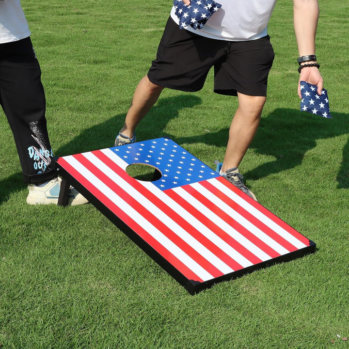 Cornhole Spiel Verordnung Grösse 91cmx60cm, Sackloch Spiel mit Corn Hole Spiel mit 2 Boards, 8 Wurfb