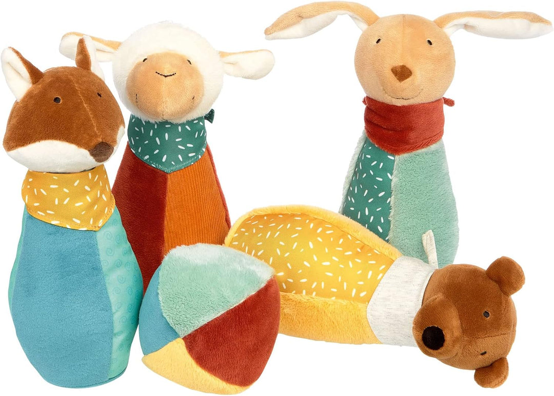 SIGIKID 43222 Soft-Kegelspiel, yellow für Mädchen und Jungen von 3 bis 36 Monaten Mehrfarbig/Kegelsp
