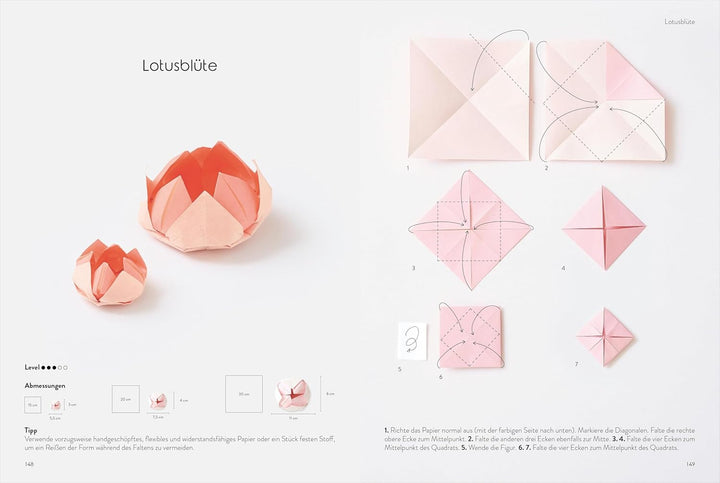 Bastelbuch Erwachsene – Das grosse Origami Buch: Über 50 Origami Ideen (Tiere, Pflanzen & Co.). Anle