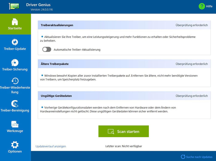 Driver Genius 24 Platinum 3-PC / 1-Jahr - immer aktuelle Treiber für den PC - inkl. System-Speedup -