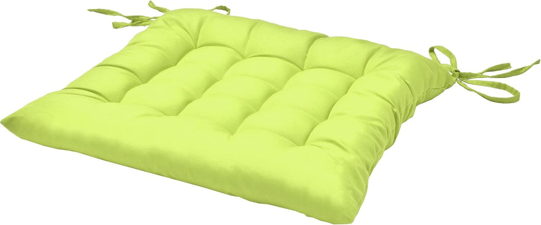 Beautissu 4er Set Stuhlkissen mit Bändern Indoor &amp; Outdoor Auflagen Stühle | 40x40 in Grün mit 5cm P