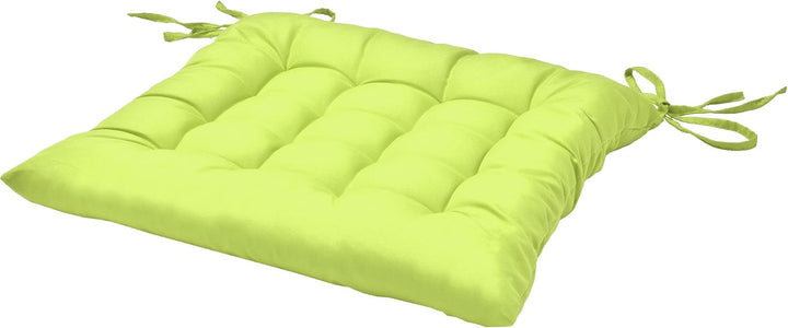 Beautissu 4er Set Stuhlkissen mit Bändern Indoor &amp; Outdoor Auflagen Stühle | 40x40 in Grün mit 5cm P