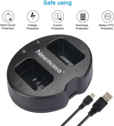 Newmowa Ersatz Akku NP-FW50 (2er Pack) und tragbar Micro USB Ladegerät Kit für NP-FW50 und Alpha a30