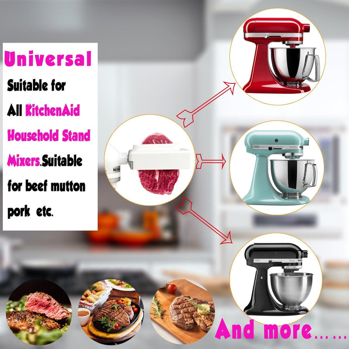 【Plus】Fleischklopfer für alle KitchenAid und Cuisinart Haushalts-Standmixer, Zubehör Aufsatz mit Ede
