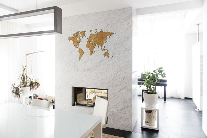 MiMi Innovations Luxuriöse Weltkarte aus Hochwertig Holz - Weltkarte Wand/Wanddekoration/Holzdekorat