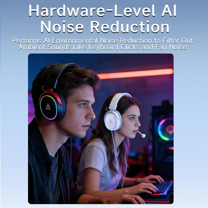 nacodex AJAZZ AHW10 Wired Gaming Headset with Detachable Microphone, DTS Headphone:X 7.1 Surround So