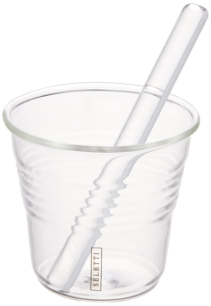 Seletti Vorratsdose Kaffee Tassen und Rührlöffel, Glas, transparent, Set 6