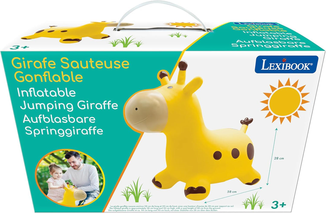 Lexibook, Aufblasbare Springgiraffe, Hüpfspiel, für drinnen und draussen, inklusive Handpumpe, siche