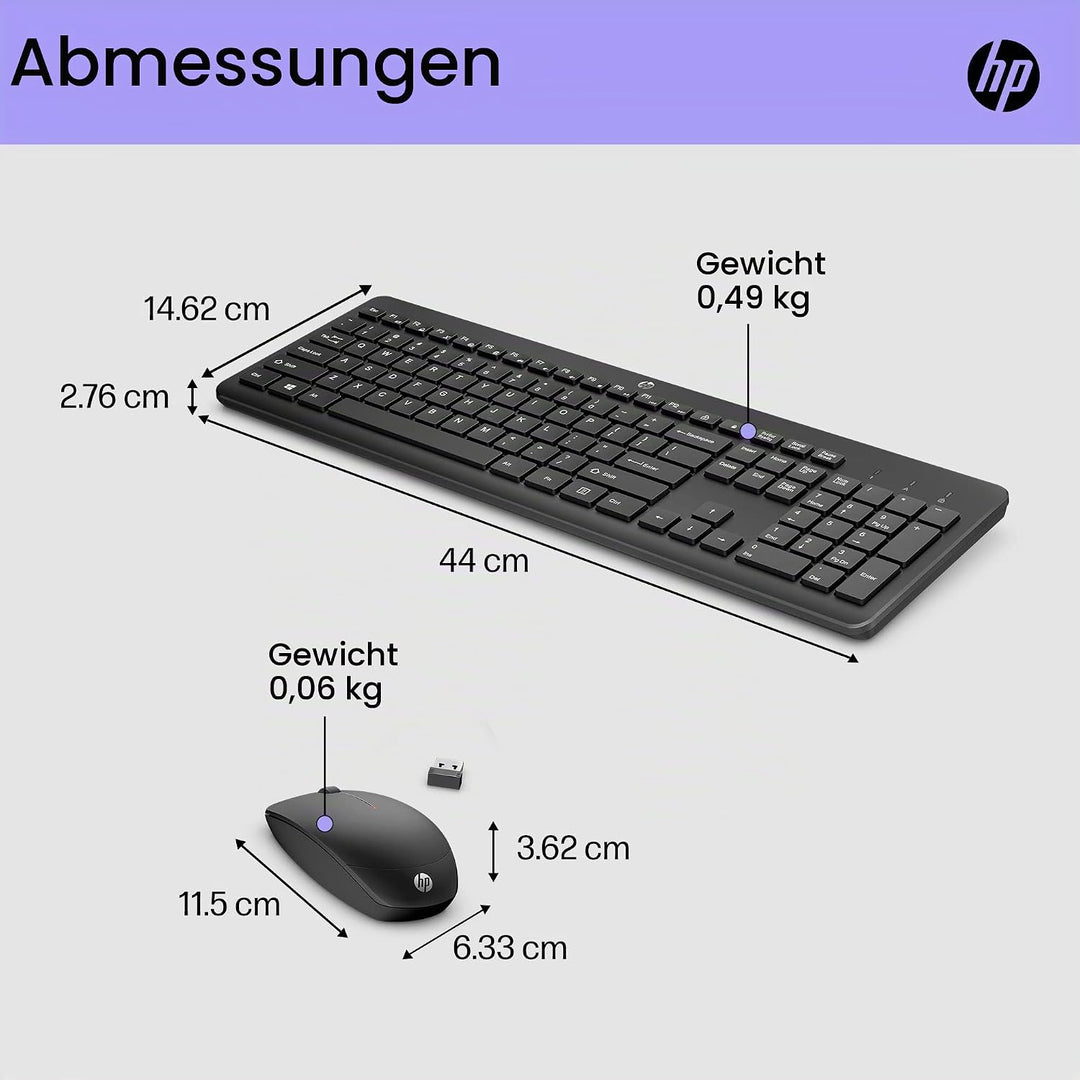 HP 230 Tastatur- und Maus-Set für Omen 25L von HP, HP 14, 15, 17, Chromebook 14, Chromebook x360, Pa