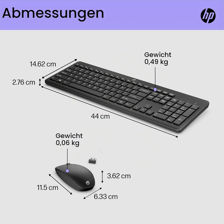 HP 230 Tastatur- und Maus-Set für Omen 25L von HP, HP 14, 15, 17, Chromebook 14, Chromebook x360, Pa