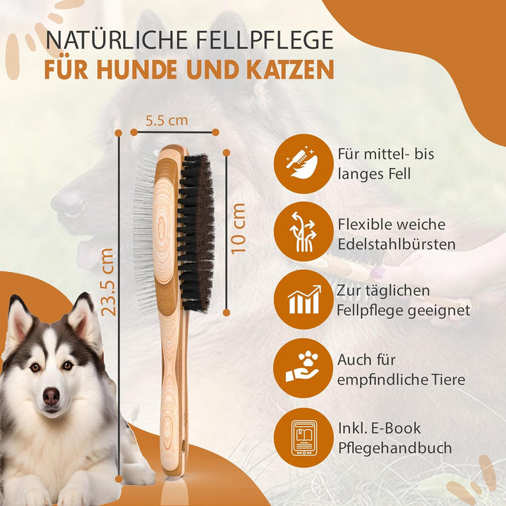 Testnote: Sehr gut - Hundebürste & Katzenbürste I Glätten und Entfilzen I Mittel - langhaar Fell gee