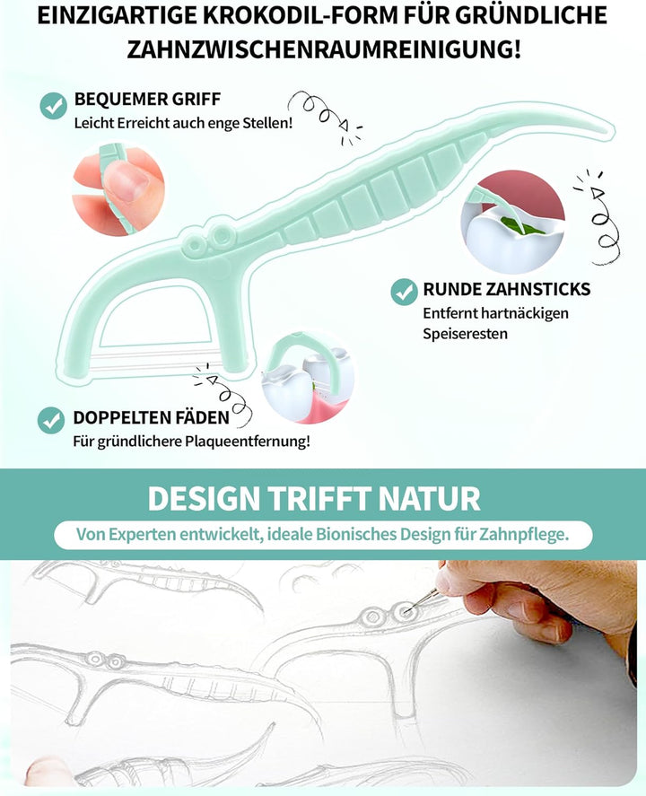200 Stk. Zahnseide Sticks Minze Dental floss Mint Twin line Floss Zahnseide mit Zahnstocher Geschmac