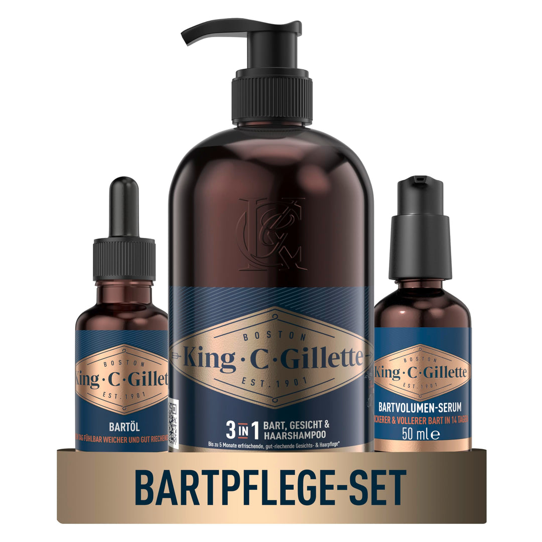 King C. Bartpflege SET, King C. Gillette Bartöl 30 ml + King C. Gillette Bartvolumen-Serum, 50 ml +