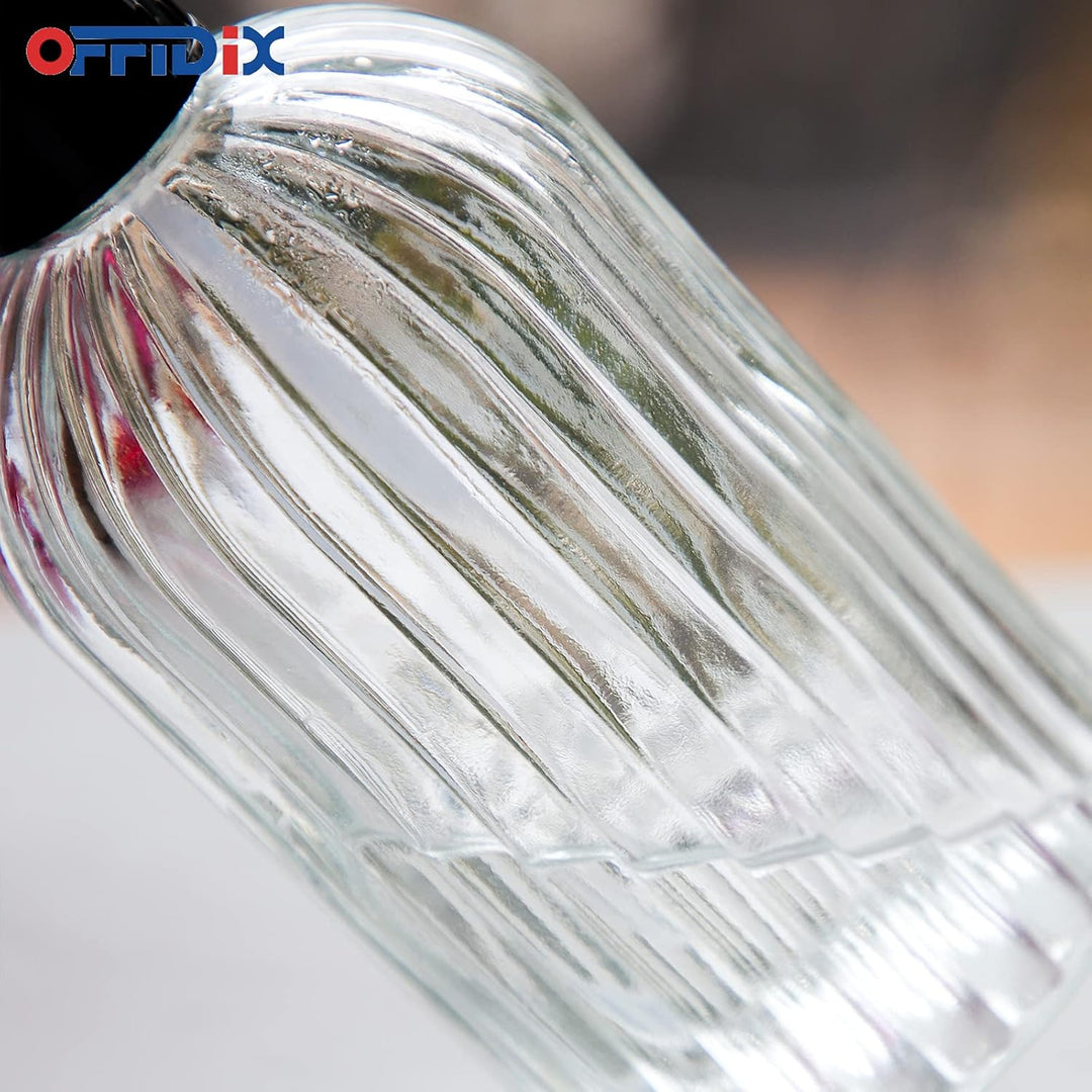 OFFIDIX Glas-Sprühflasche, transparente Sprühflasche mit feinem Nebel, Handdruck-Pflanzennebel mit o