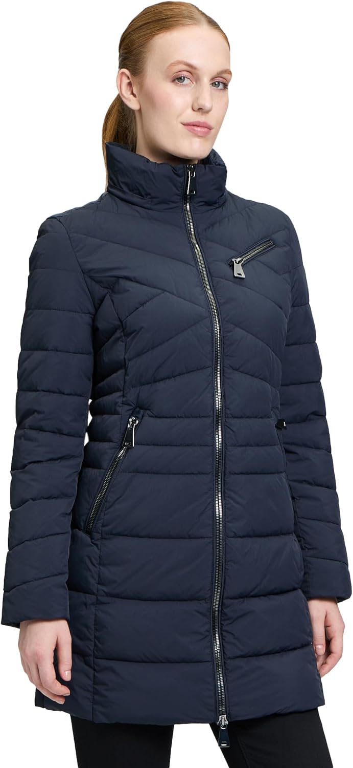 Gil Bret Damen Steppmantel mit Abnehmbarer Kapuze 38 Blau, 38 Blau