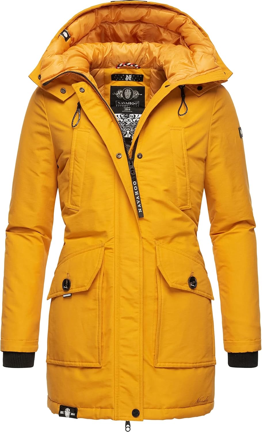 Navahoo Damen Warmer Winter Kurzmantel Blizzardstorm XS-3XL XS Gelb, XS Gelb