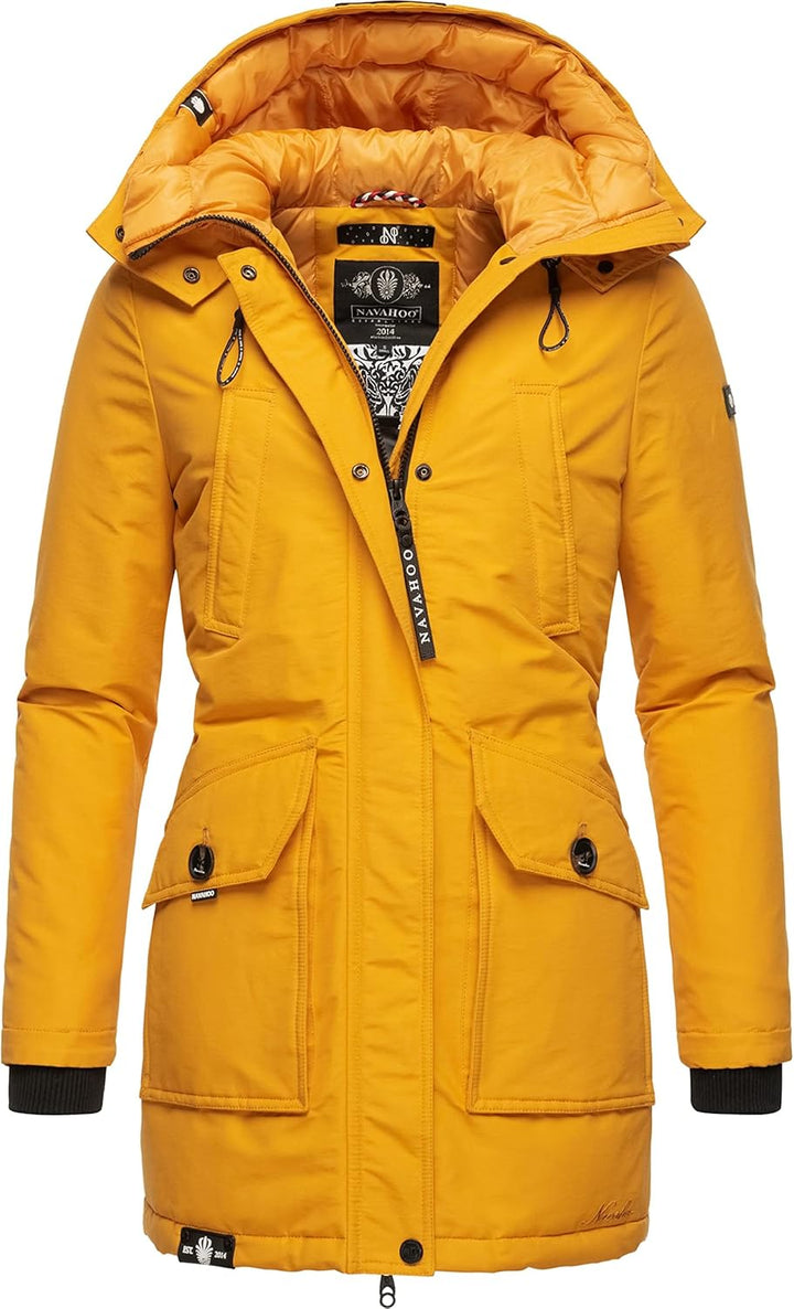 Navahoo Damen Warmer Winter Kurzmantel Blizzardstorm XS-3XL XS Gelb, XS Gelb