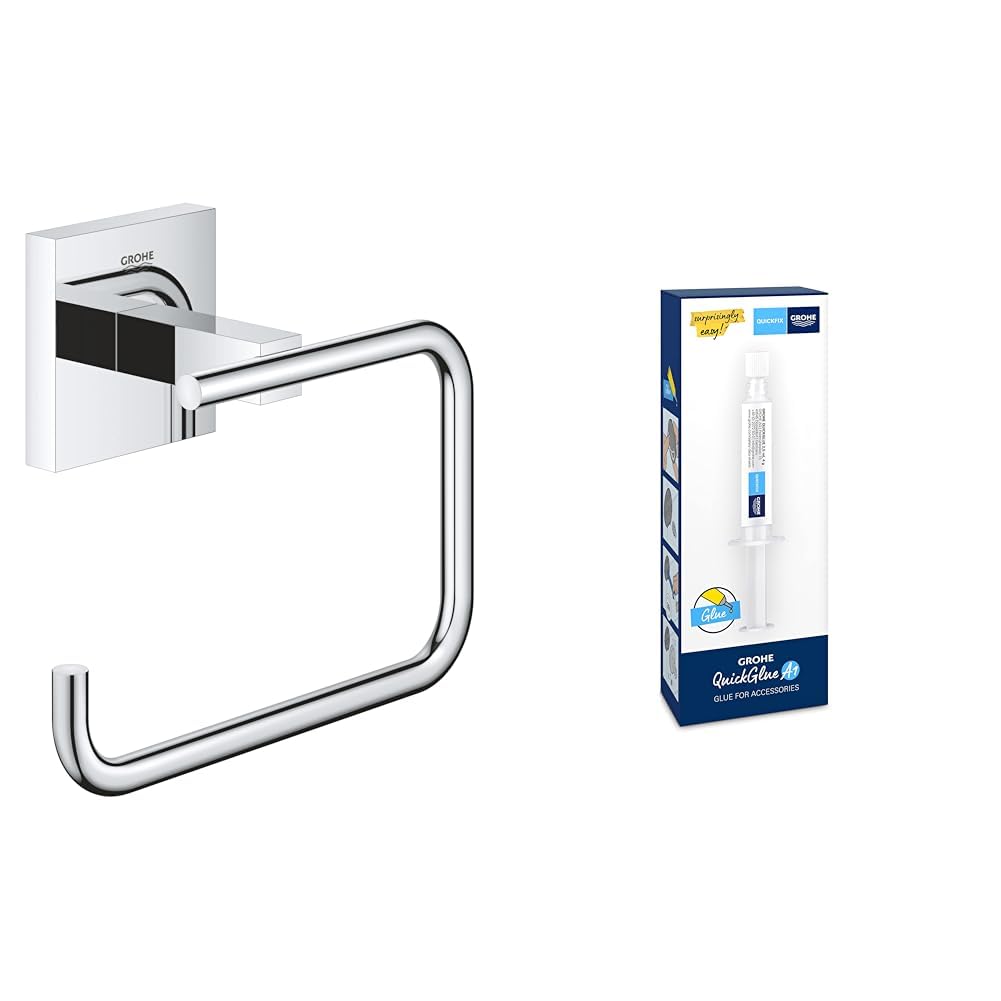 GROHE Start Cube - Papierhalter (ohne Deckel, verdeckte Befestigung, Material:Metall), Chrom, 409780