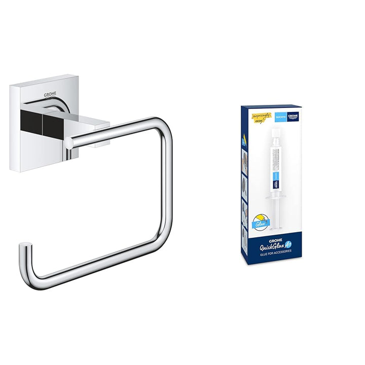 GROHE Start Cube - Papierhalter (ohne Deckel, verdeckte Befestigung, Material:Metall), Chrom, 409780