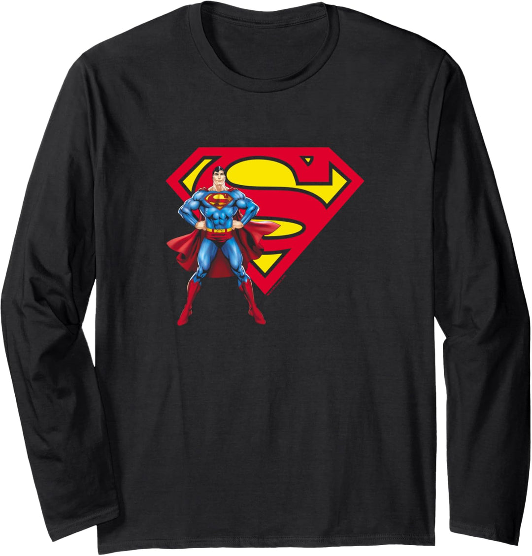 Superman Superman & Logo Langarmshirt