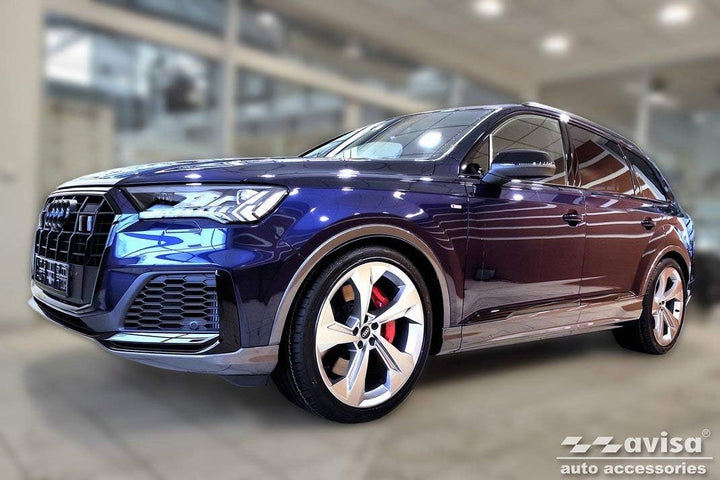 Avisa Schwarz Edelstahl Heckstossstangenschutz kompatibel mit Audi Q7 (4M) 2015-2019 & FL 2019- inkl