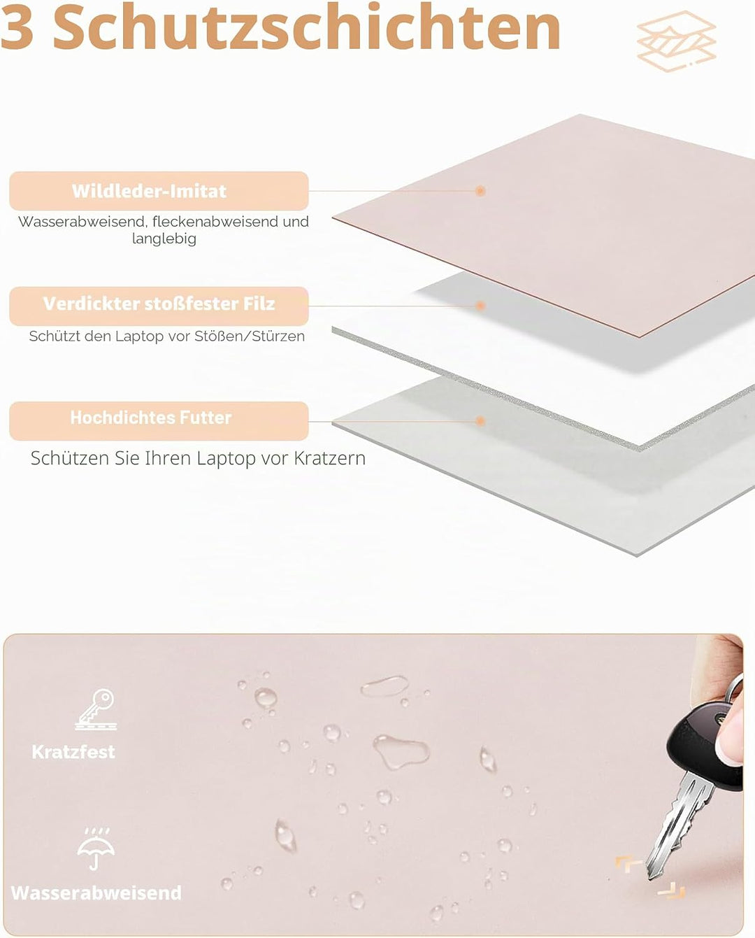 HYZUO 13 Zoll Laptop Hülle Tasche mit Einstellbarer Ständer für MacBook Air 13 M5 A3449 M4 M3 M2 M1