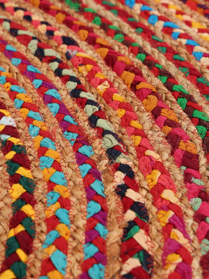 RugVista, Solana Dot Jute, Teppich, Mittelflor, ∅ 200 cm, Rund, Modern, Jute, Flur, Schlafzimmer, Kü