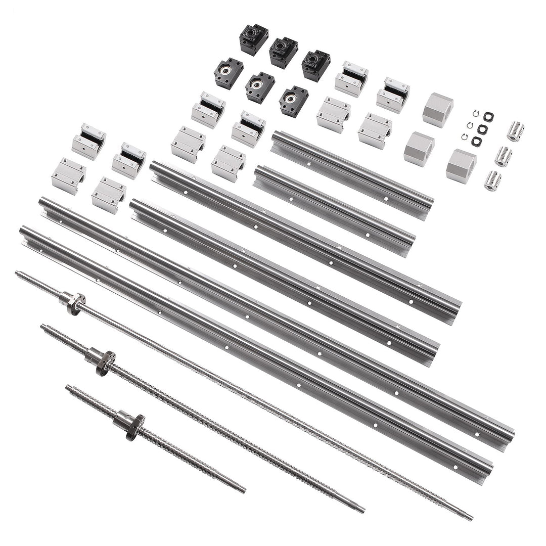 CNCMANS RM1605-300/500/800mm Edelstahl Kugelumlaufspindeln mit BF12 / BK12 Kit und viel Zubehör + SB