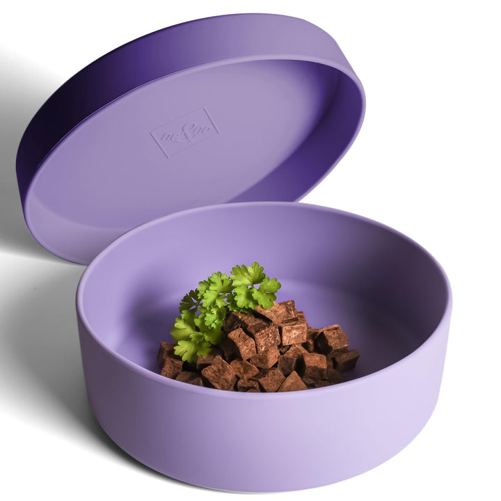 ne&amp;no® Silikon Hundenapf 1200 ml mit Deckel für kleine und mittelgrosse Hunde | im Kühlschrank luftd