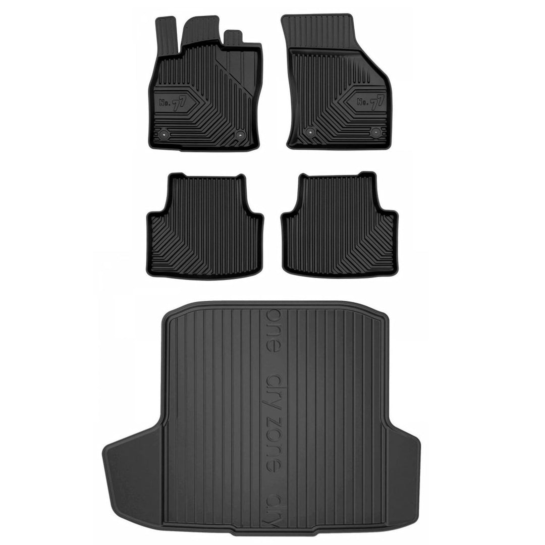 Satz Fussmatten und Gummimatte für Skoda Octavia III 2012-2019