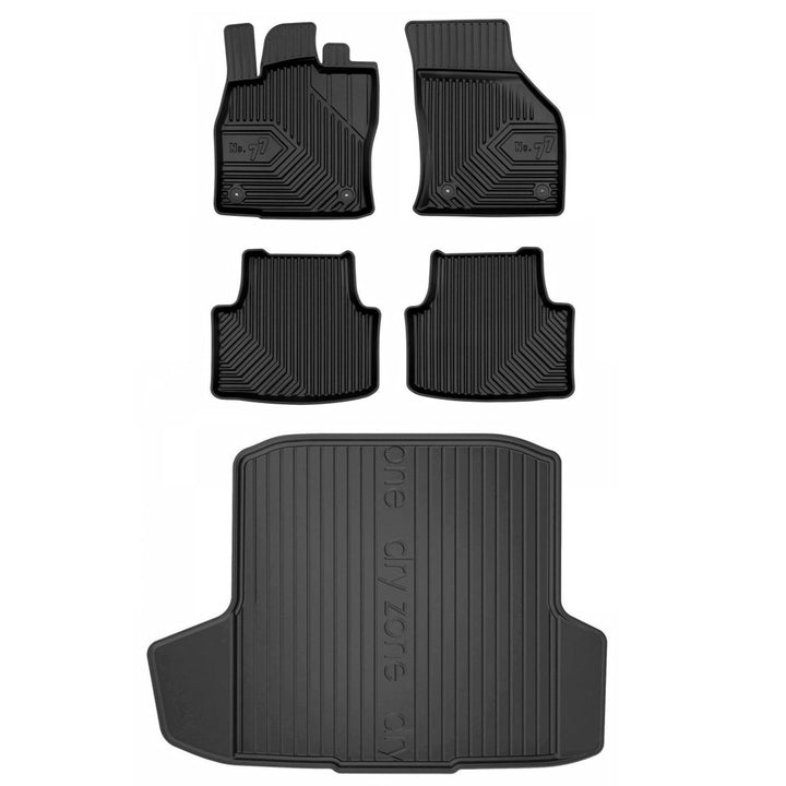 Satz Fussmatten und Gummimatte für Skoda Octavia III 2012-2019