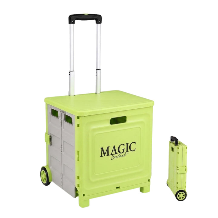 Faltbarer Einkaufstrolley 34 L | Klappbare Transportbox, Mit Rollen und Teleskopgriff, Für Supermark