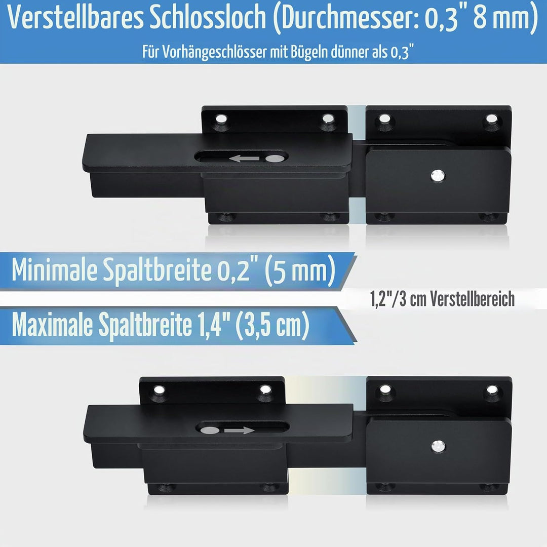 Steinwhale Torriegel, 3.5mm robuster Türriegel aus Aluminiumlegierung für Holzzäune im Freien, Doppe