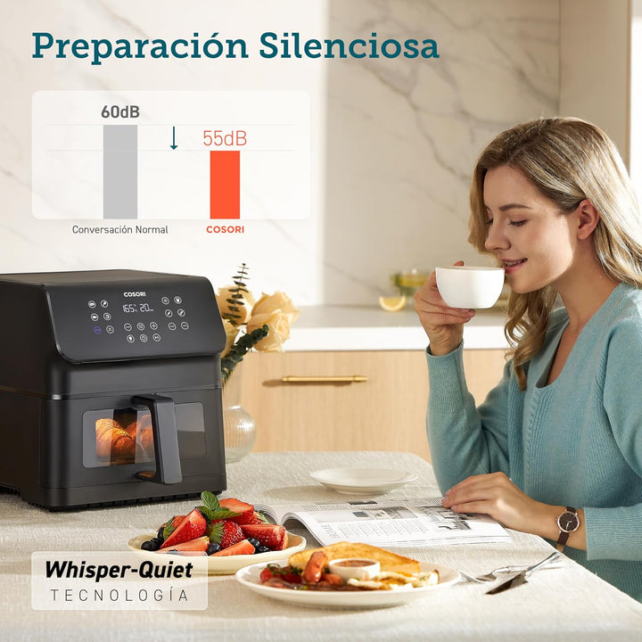 COSORI Luftfritteuse 6,2 Liter mit Fenster, 1700 W, Air Fryer mit 12 Funktionen (Backen und Braten),
