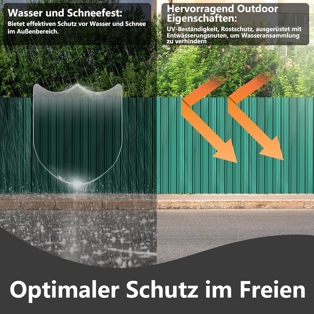YRHome 12er Dachbleche Trapezblech 129,5x45cm Stahlblech Formblech Platten Dachplatten Wetterfest We
