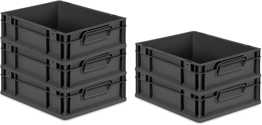 PROREGAL Eurobox NextGen Grip | HxBxT 12x30x40cm | 11 Liter | Griffe geschlossen | Schwarz | Eurobeh