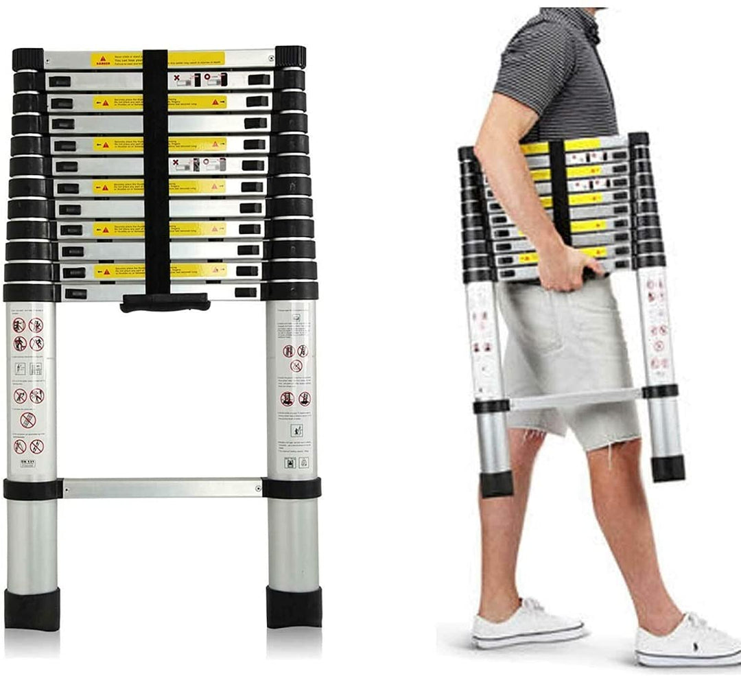 5 m Teleskopleiter aus Aluminium, tragbar, Mehrzweck-Auszugsleiter, 330 lbs, maximale Belastung, 13