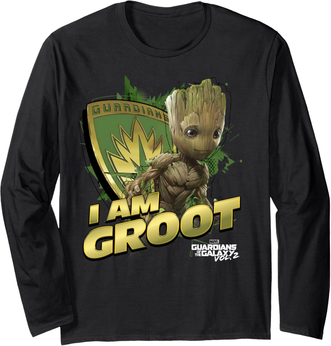 Marvel Guardians Vol.2 I AM GROOT Shield Splash Langarmshirt