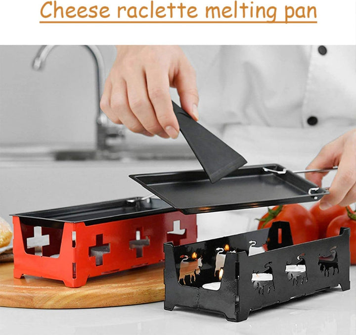 RoseFlower Mini-Raclette-Grill Einzelset für 1-2 Personen, Antihaft-Käse Raclette Rotaster Ofen Mit