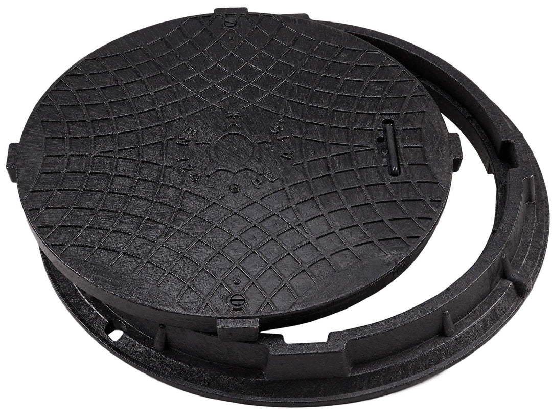 BABYLONPLAST Schachtabdeckung, Schachtdeckel DN600/750 - Runder Kunststoff Kanaldeckel, Ø600/750 mm