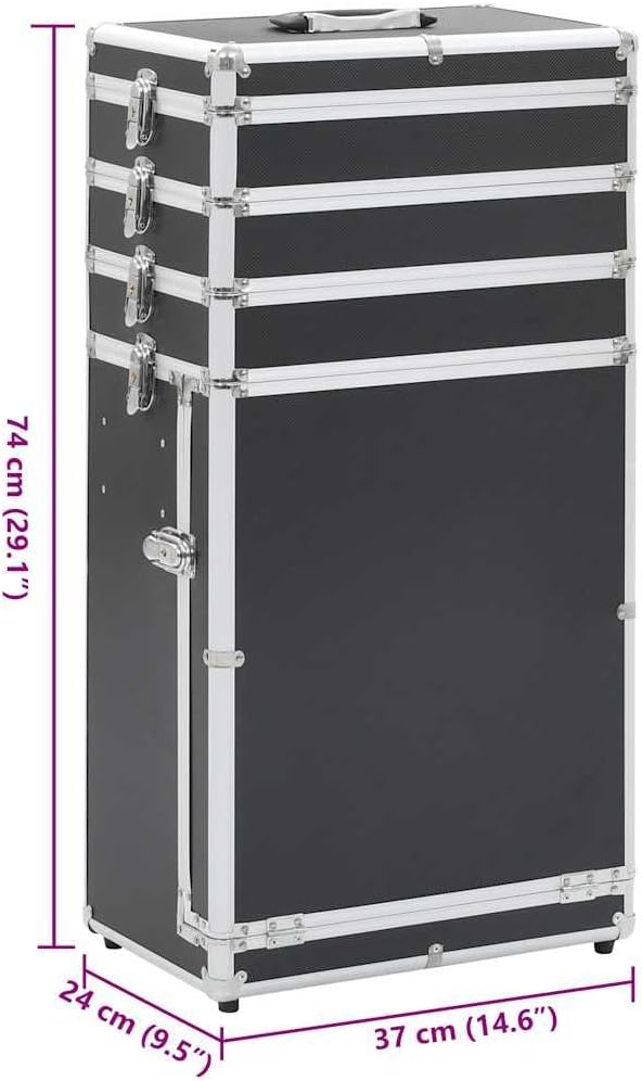 vidaXL Kosmetikkoffer mit 4 Etagen Schublade Beauty Case Schminkkoffer Friseurkoffer Schmuckkoffer T