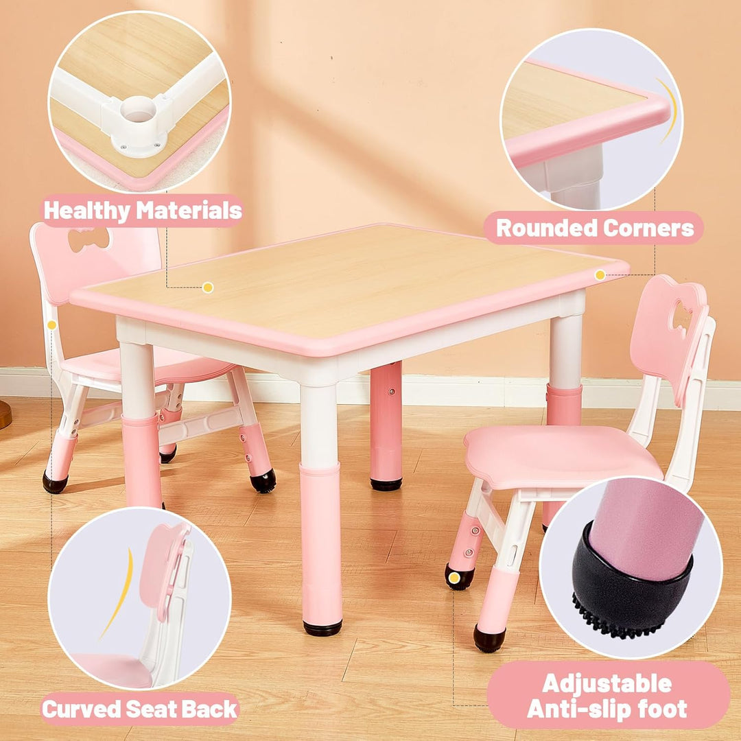 FUNLIO Kinderzimmertisch & -stuhlsets, höhenverstellbar für Kinder im Alter von 3-8 Jahren, leicht a