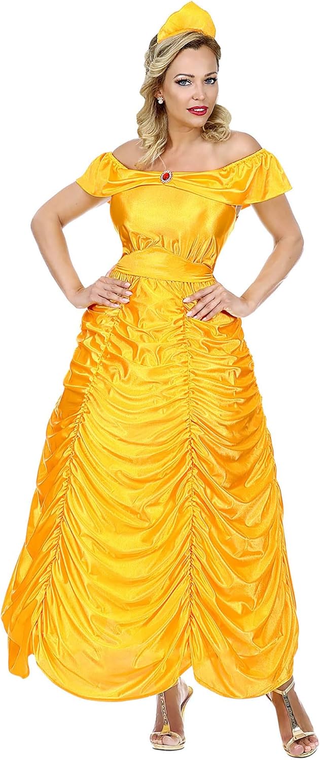 "BEAUTY QUEEN" (dress with wire hoop, belt, headpiece) - (M), M