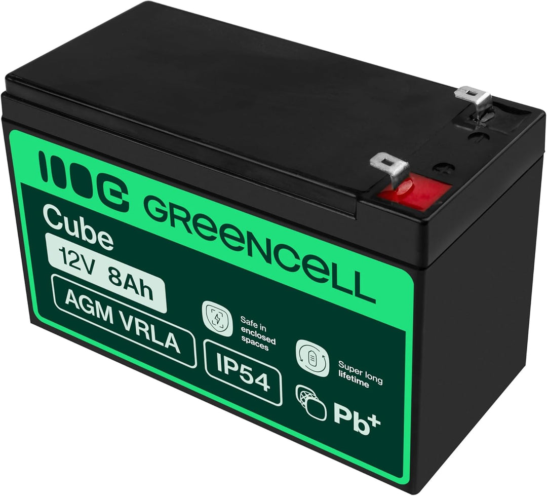 Green Cell® AGM 12V 8Ah Akku Vlies Batterie VRLA Blei Batterie Bleiakku Ersatzakku Akkubatterie Vers